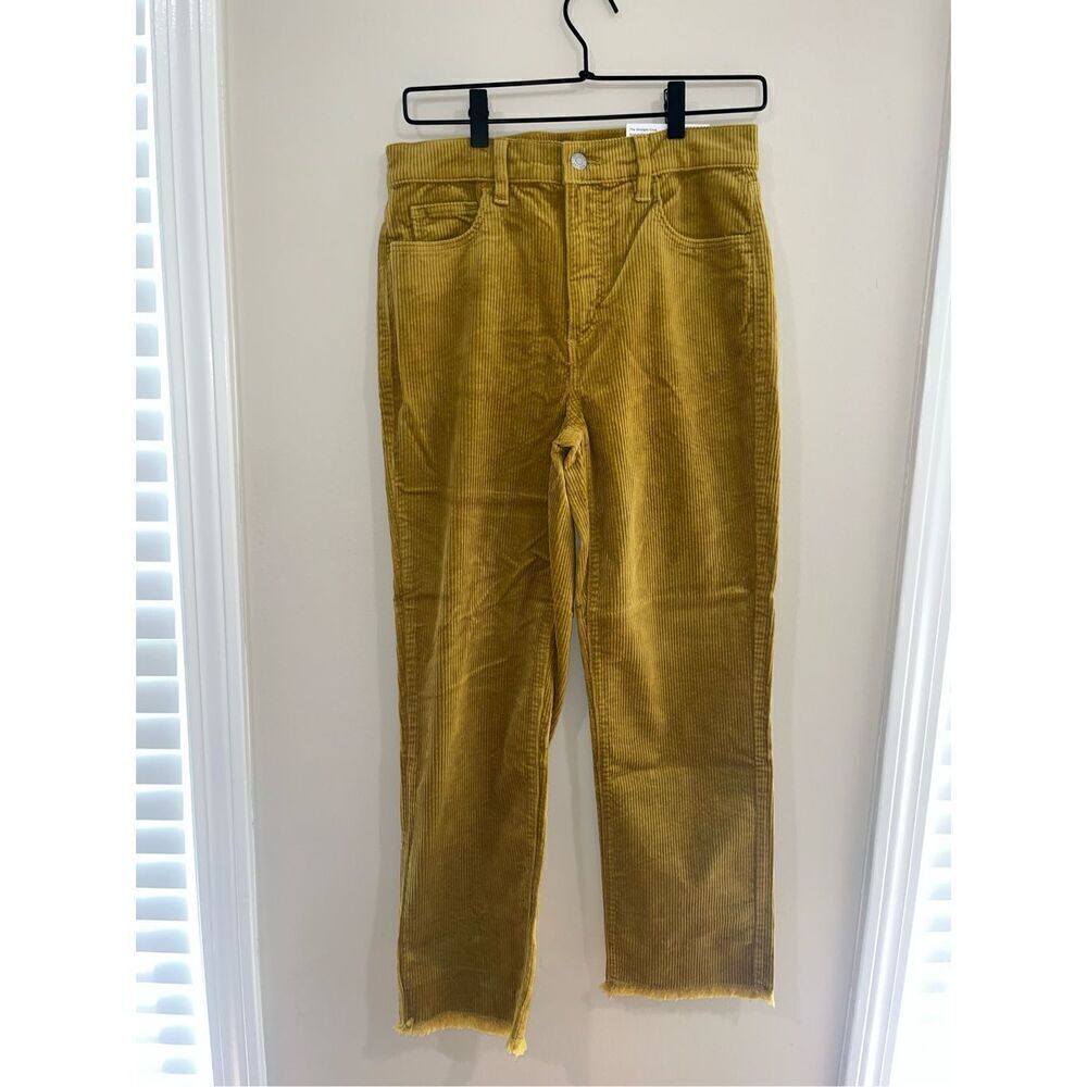 NWT The Loft The Straight Crop High RiseโCorduroy Pants Yellow 27
